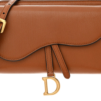 Christian Dior Goatskin Double Saddle Pouch Tan 10 of 14