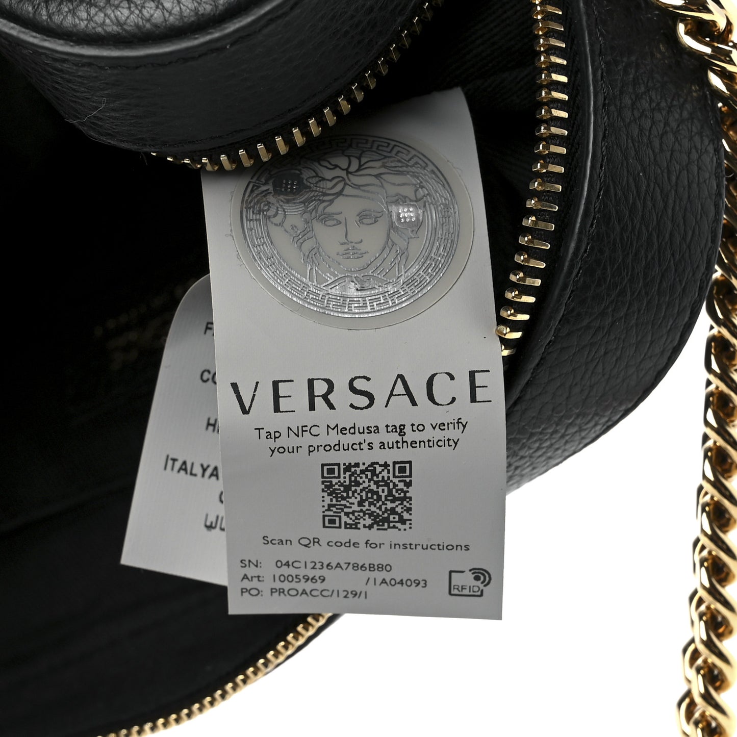 Grainy Calfskin Virtus Small Camera Bag Black