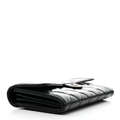 Chanel Lambskin Quilted Large Gusset Flap Wallet Black 4 of 9