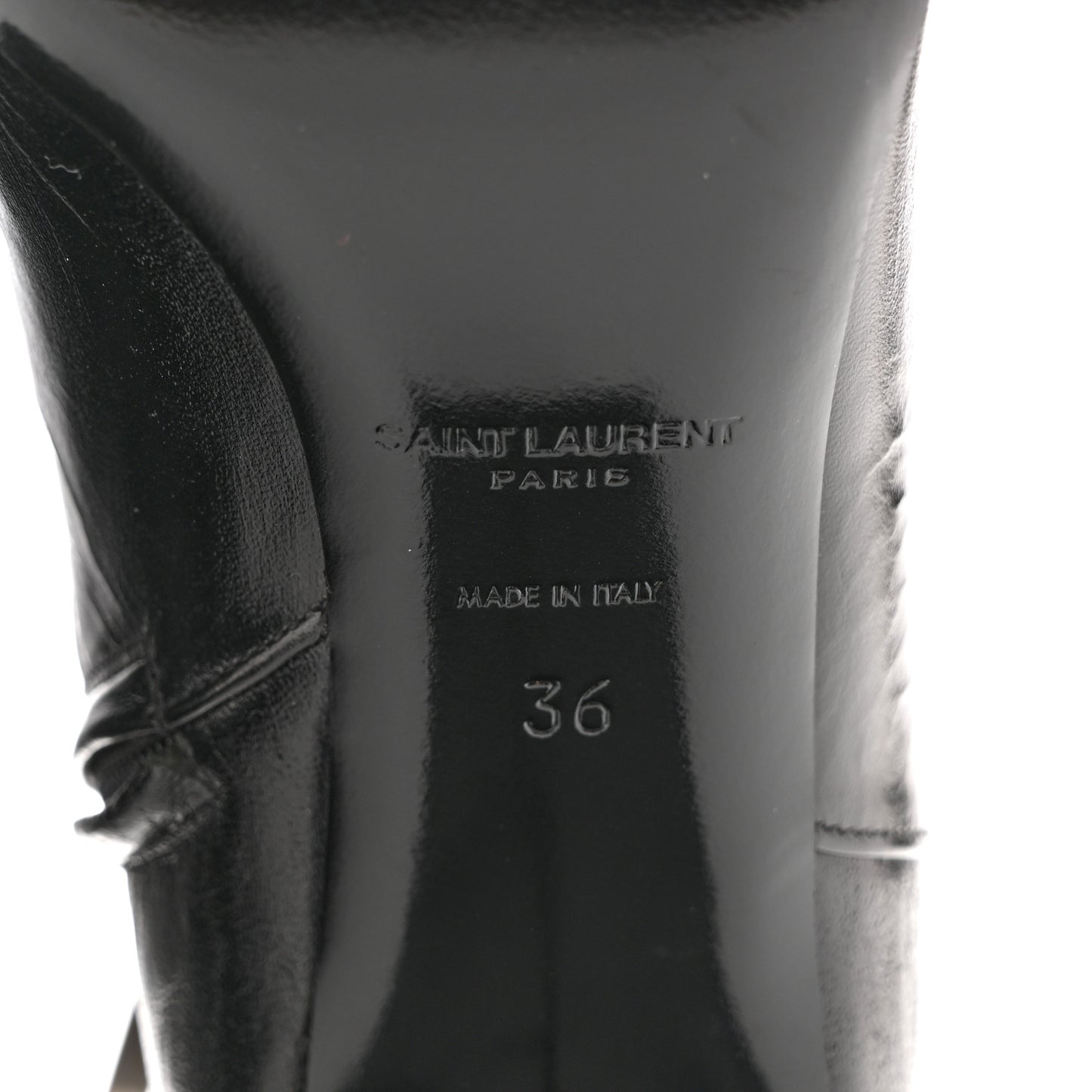 Calfskin Loulou 70 Uniform Ankle Boots 36 Black