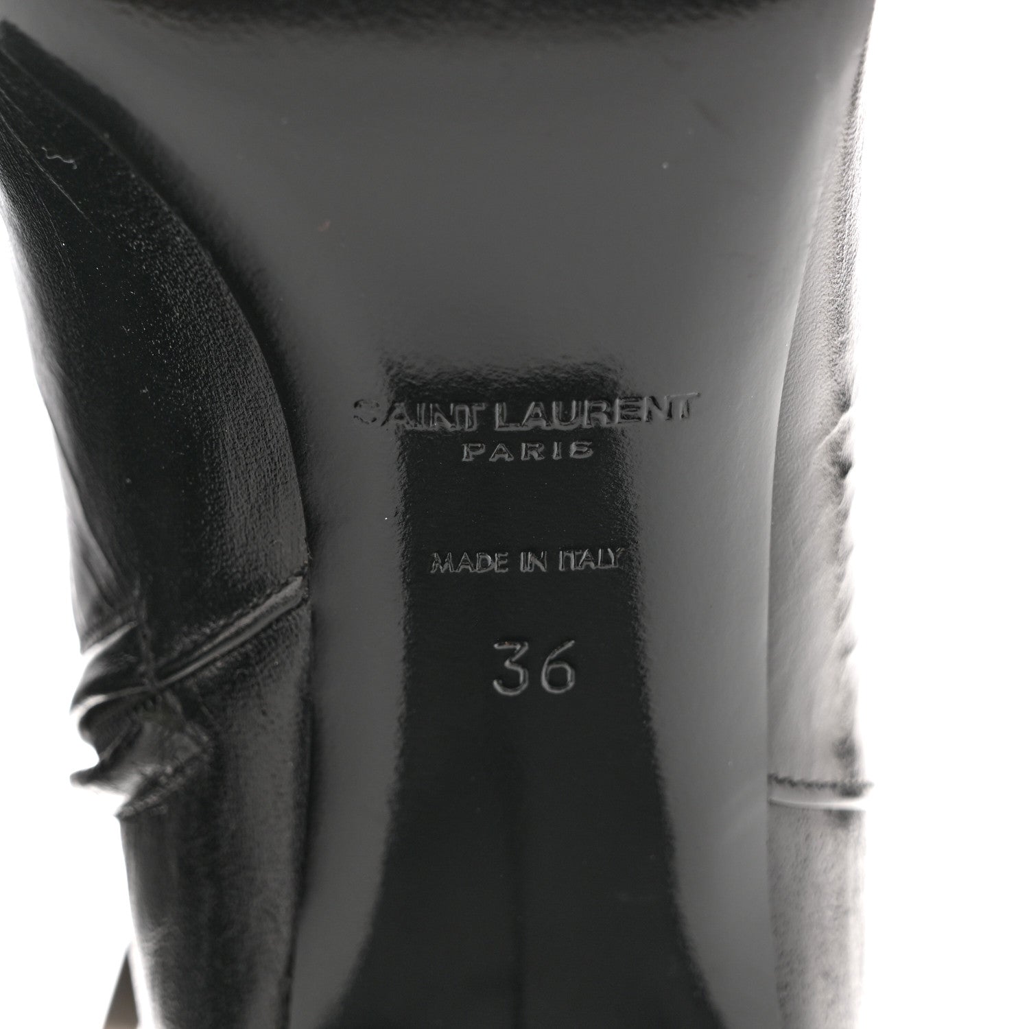 Saint Laurent Calfskin Loulou 70 Uniform Ankle Boots 36 Black 8 of 13