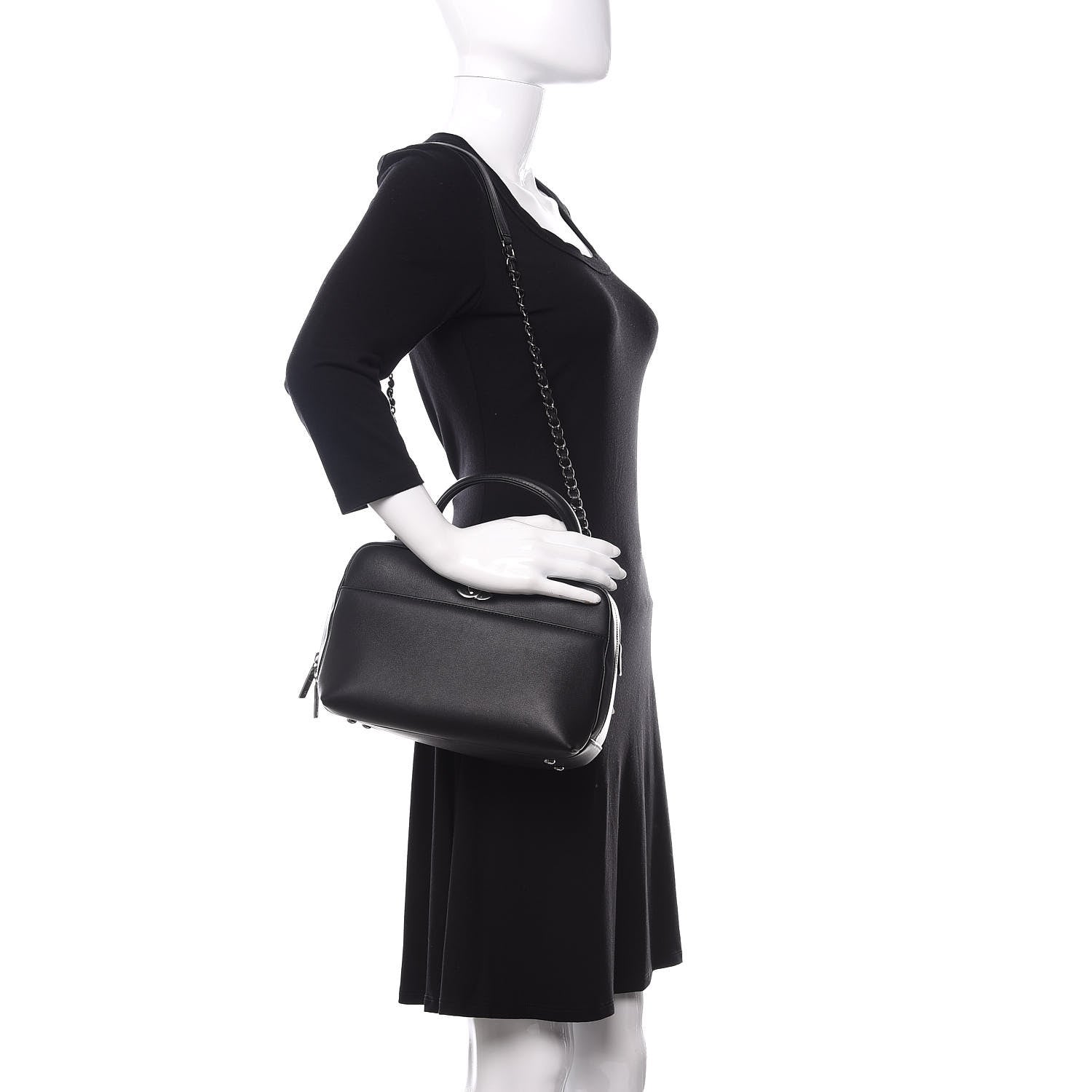 Chanel Calfskin Small Trendy CC Bowling Bag Black 2 of 11