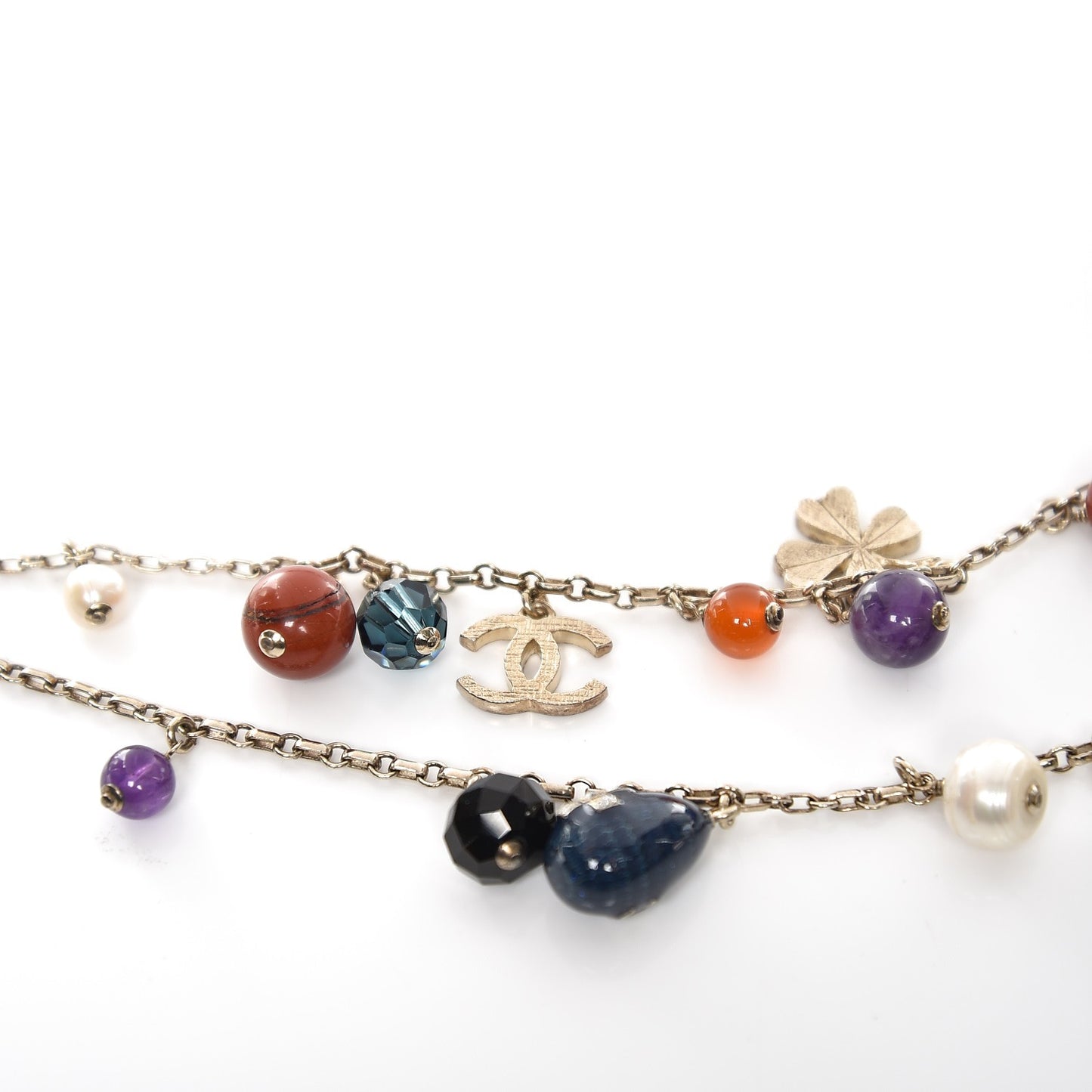 Beaded Charm CC Belt Gold Multicolor