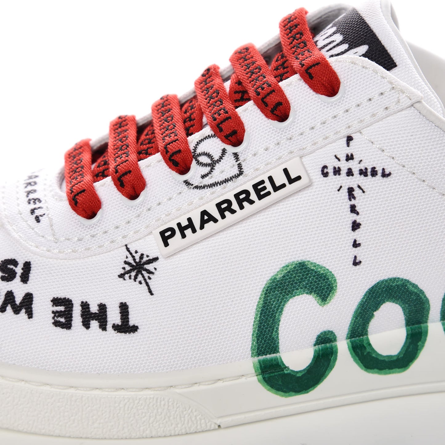 x Pharrell Williams Canvas Womens Sneakers 38 White
