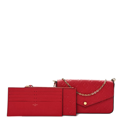 Louis Vuitton Empreinte Pochette Felicie Chain Wallet Scarlet 1 of 10