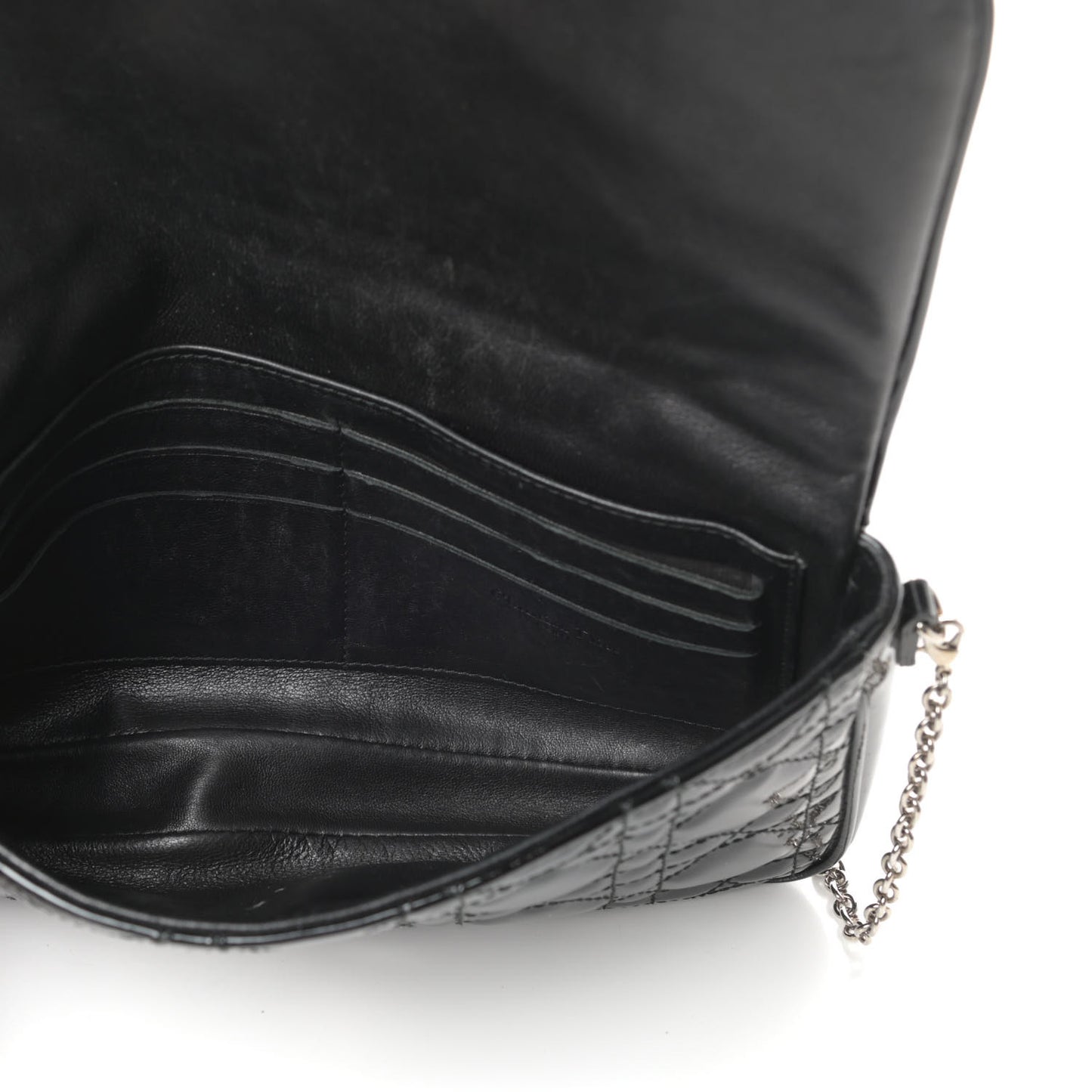 Patent Cannage Wallet on Chain Pouch Black