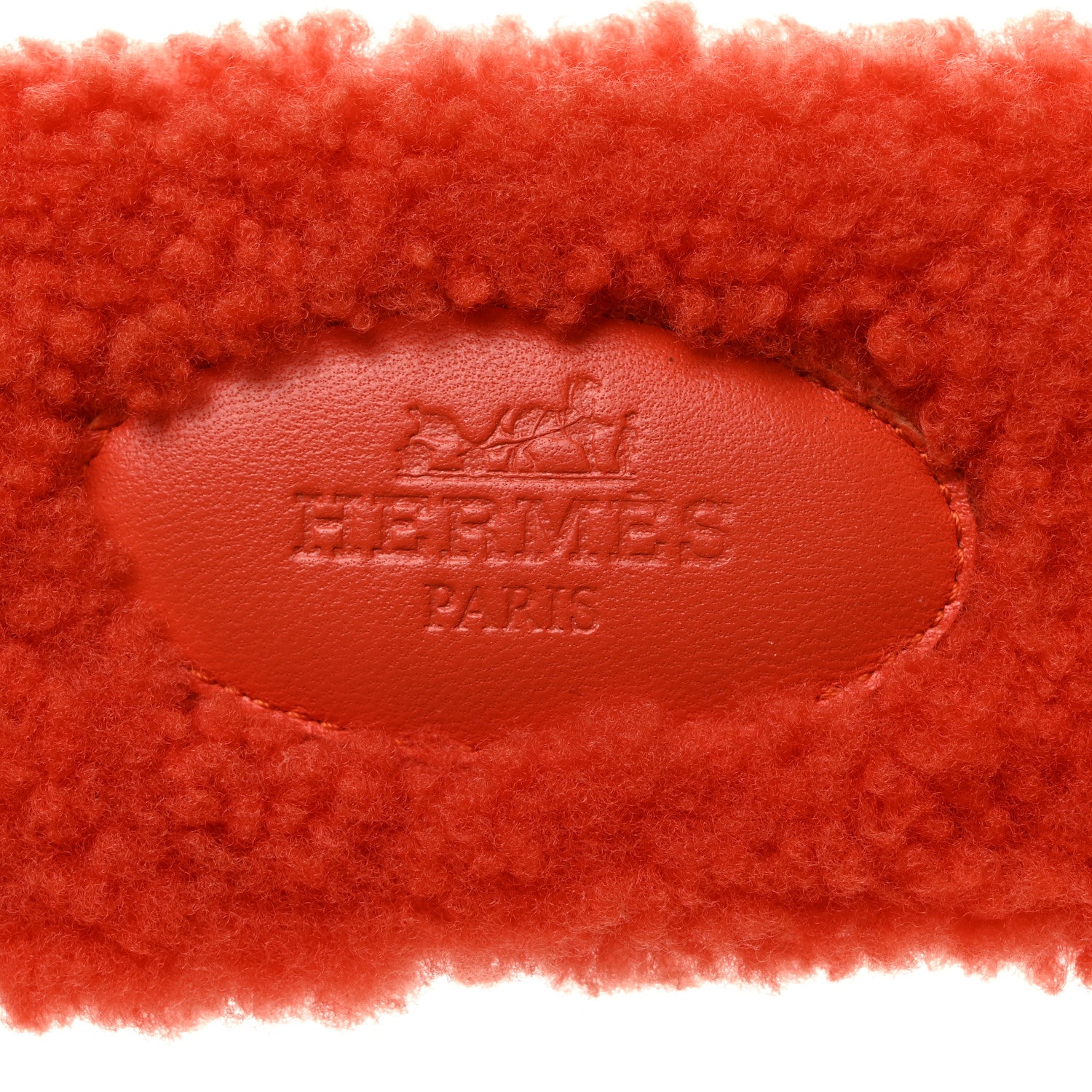 Hermes Woolskin Oran Sandals 37 Orange 6 of 8