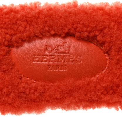 Hermes Woolskin Oran Sandals 37 Orange 6 of 8