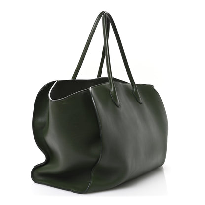 The Row Polished Saddle Calfskin Marlo Tote Bag Moss 3 of 9