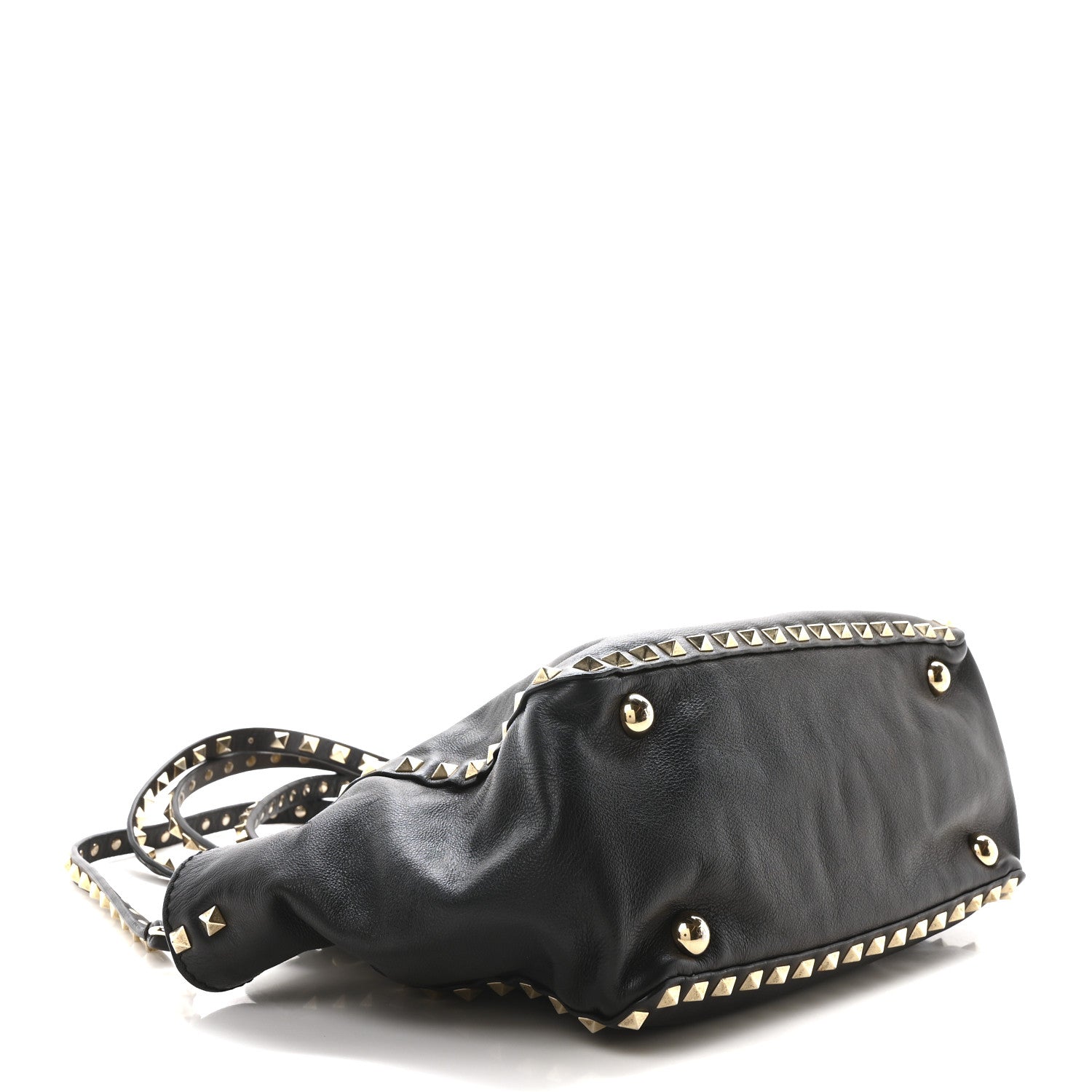 Valentino Garavani Vitello Small Rockstud Tote Black 4 of 9