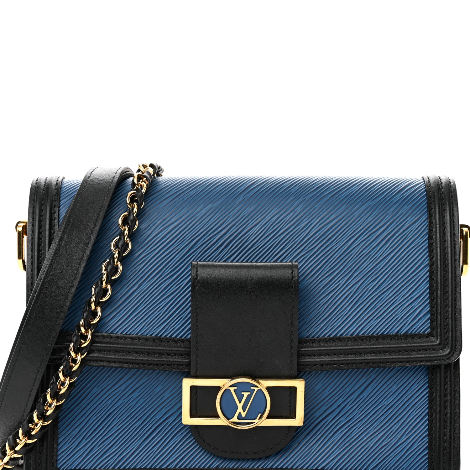 Louis Vuitton Epi Dauphine MM Blue Black 8 of 10