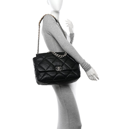 Chanel Lambskin Quilted Maxi Chanel 19 Flap Black 2 of 11