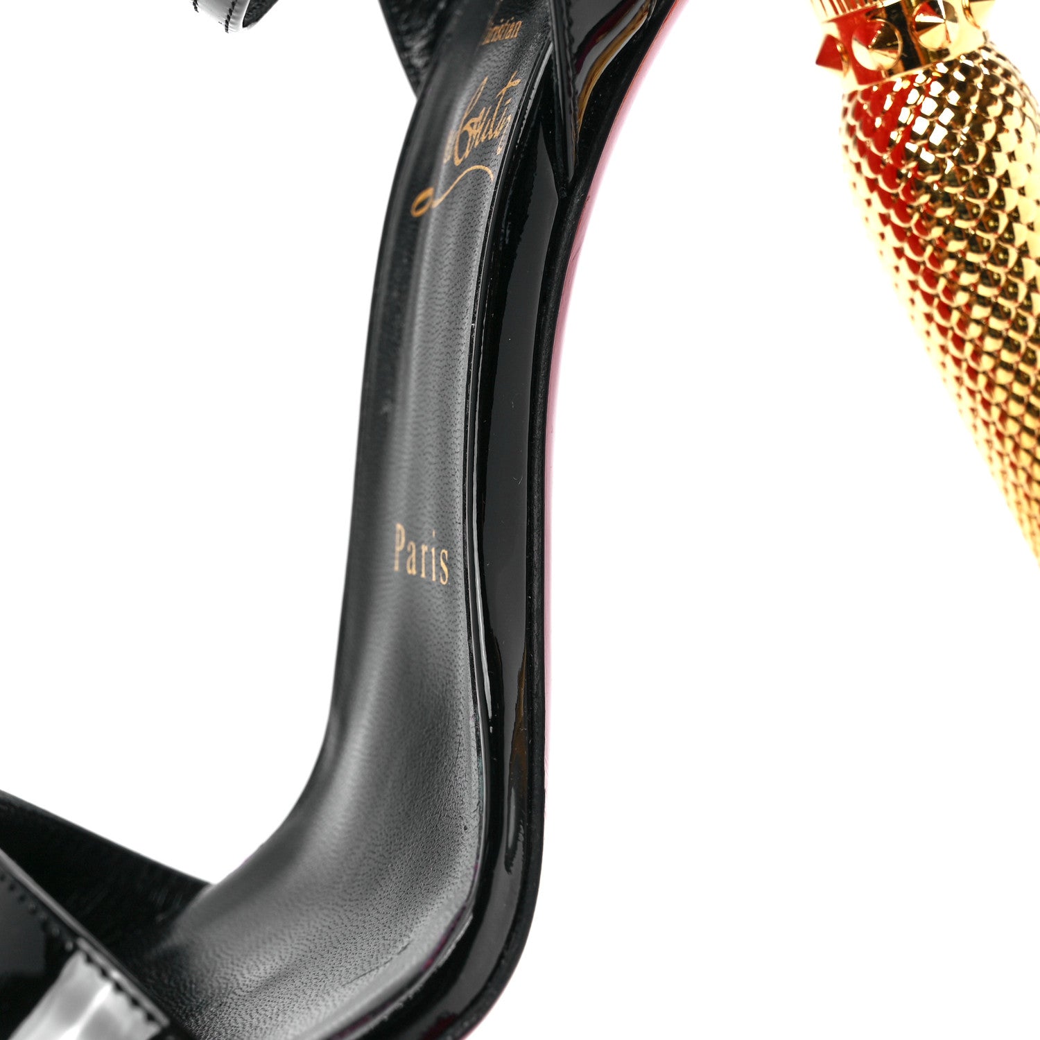 Christian Louboutin Patent Galva Lipqueen 100 Sandals 39 Black 9 of 13