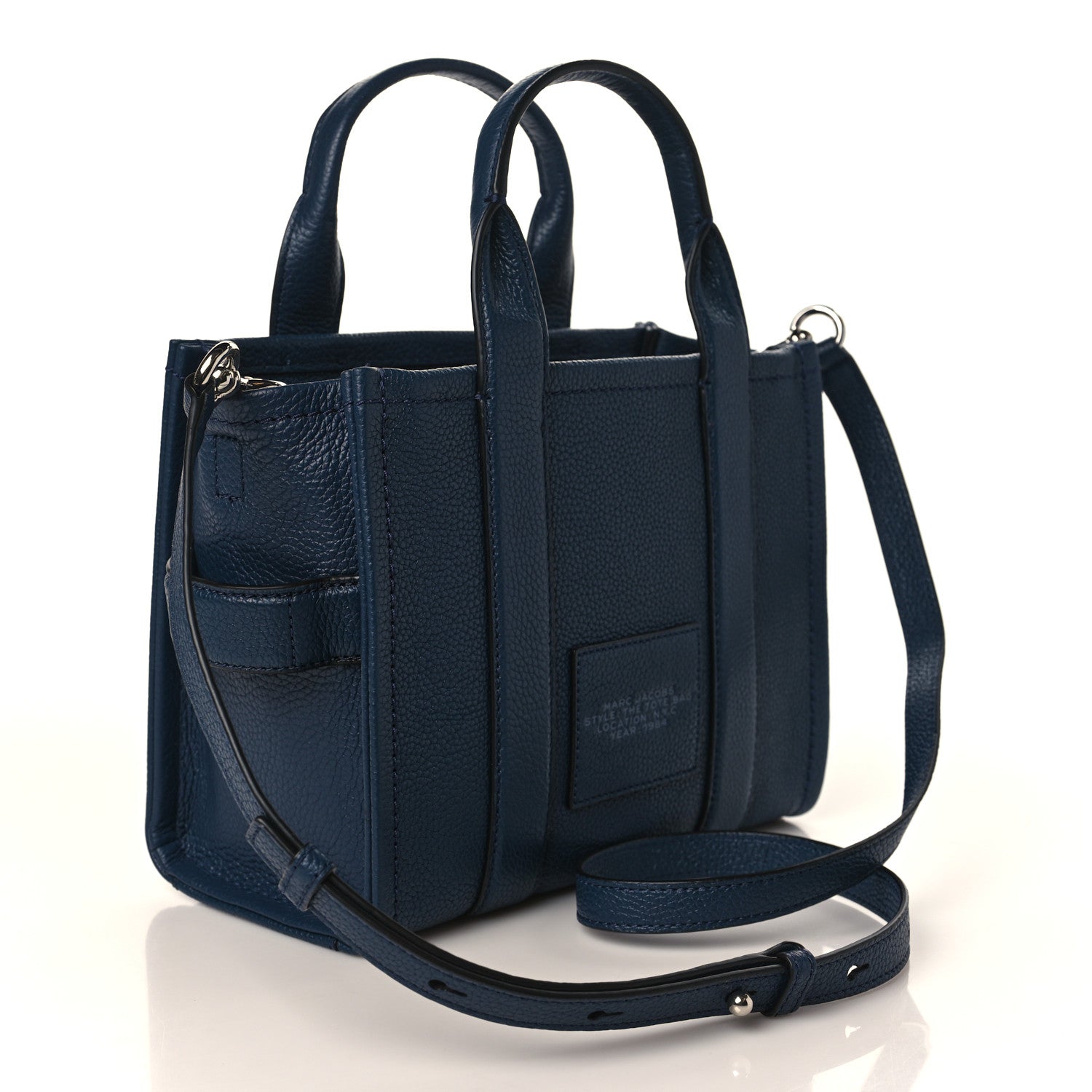 Marc Jacobs Grained Calfskin Small The Tote Bag Blue Sea 3 of 9