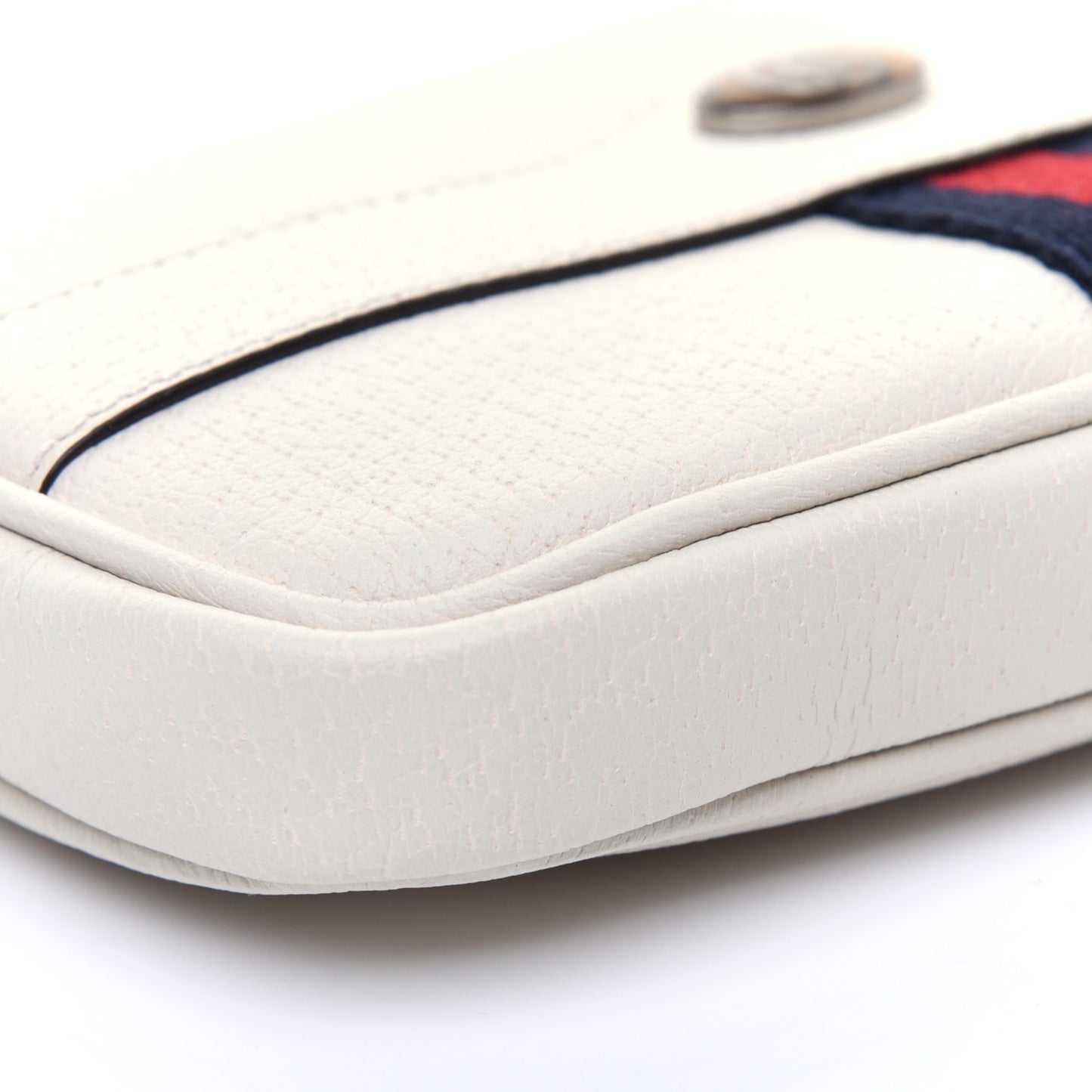 Grained Calfskin Ophidia Belted iPhone Case 85 34 White