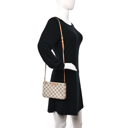 Louis Vuitton Damier Azur Double Zip Pochette 2 of 9
