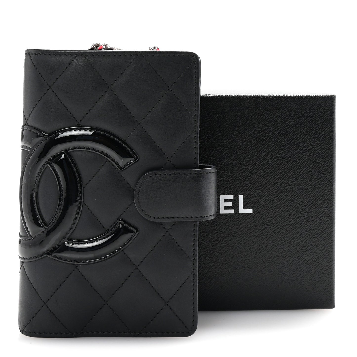 Calfskin Cambon Zipped Pocket Wallet Black