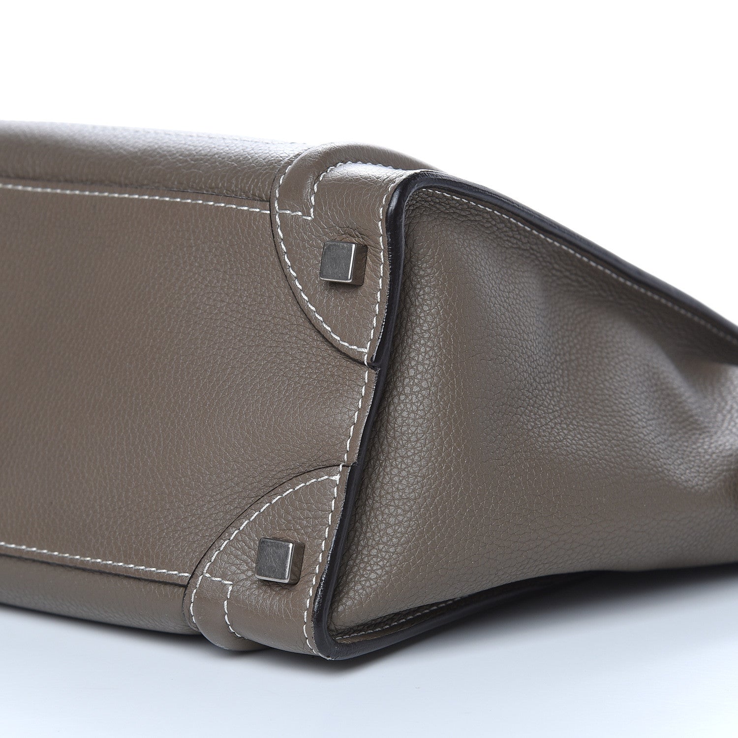 Celine Drummed Calfskin Micro Luggage Souris 9 of 16