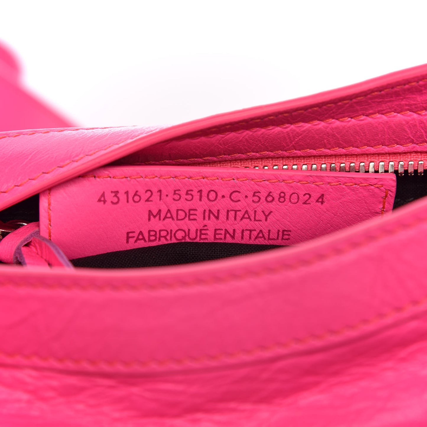 Agneau Classic Silver Hardware S City Rose Fluo