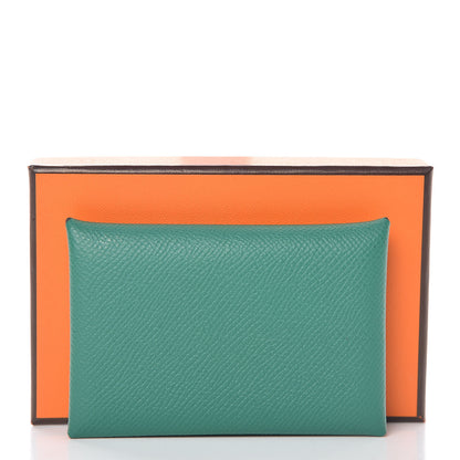 Hermes Epsom Calvi Card Case Vert Vertigo 8 of 8