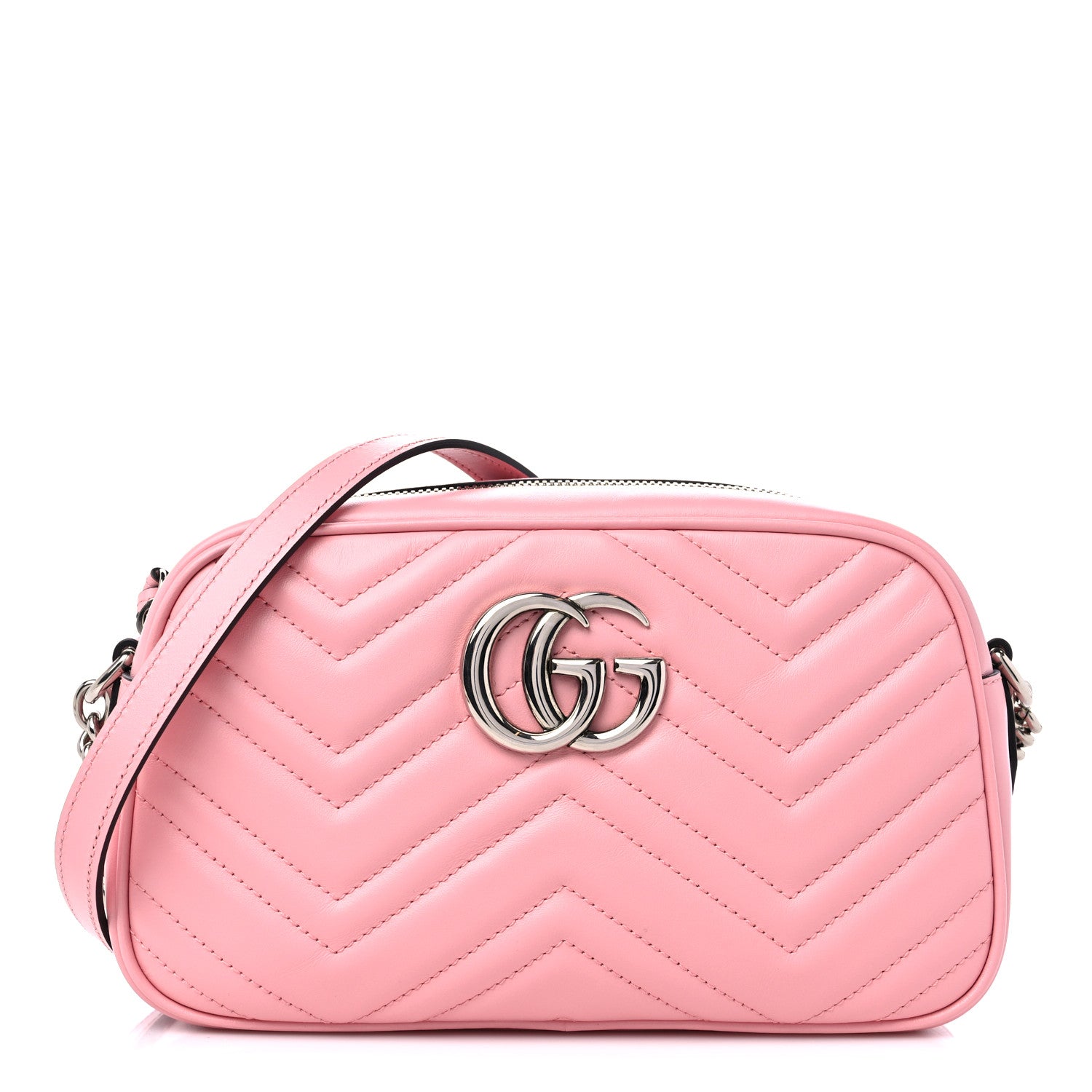 Gucci Calfskin Matelasse Small GG Marmont Chain Shoulder Bag Wild Rose 1 of 10