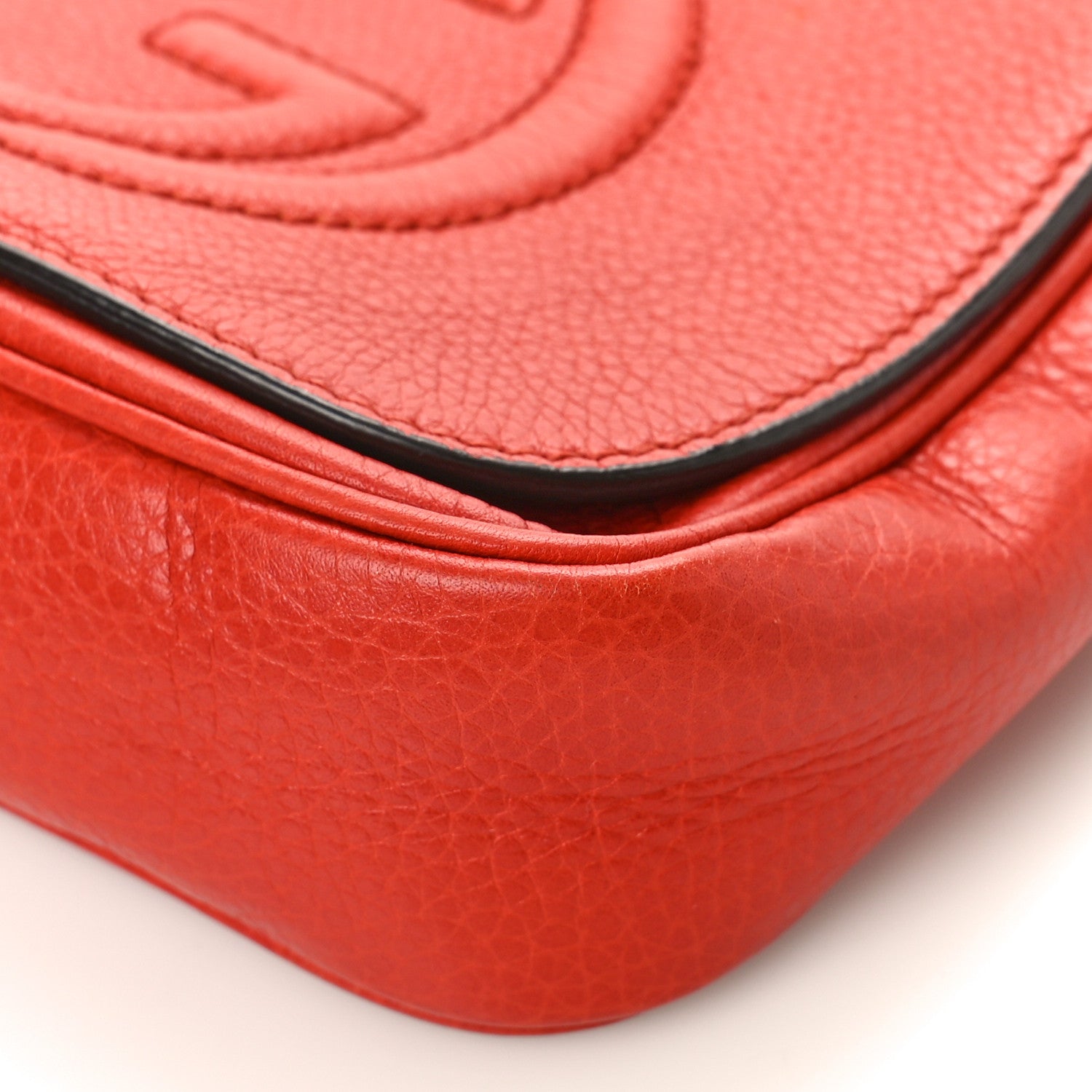 Gucci Pebbled Calfskin Small Soho Flap Crossbody Red 9 of 9