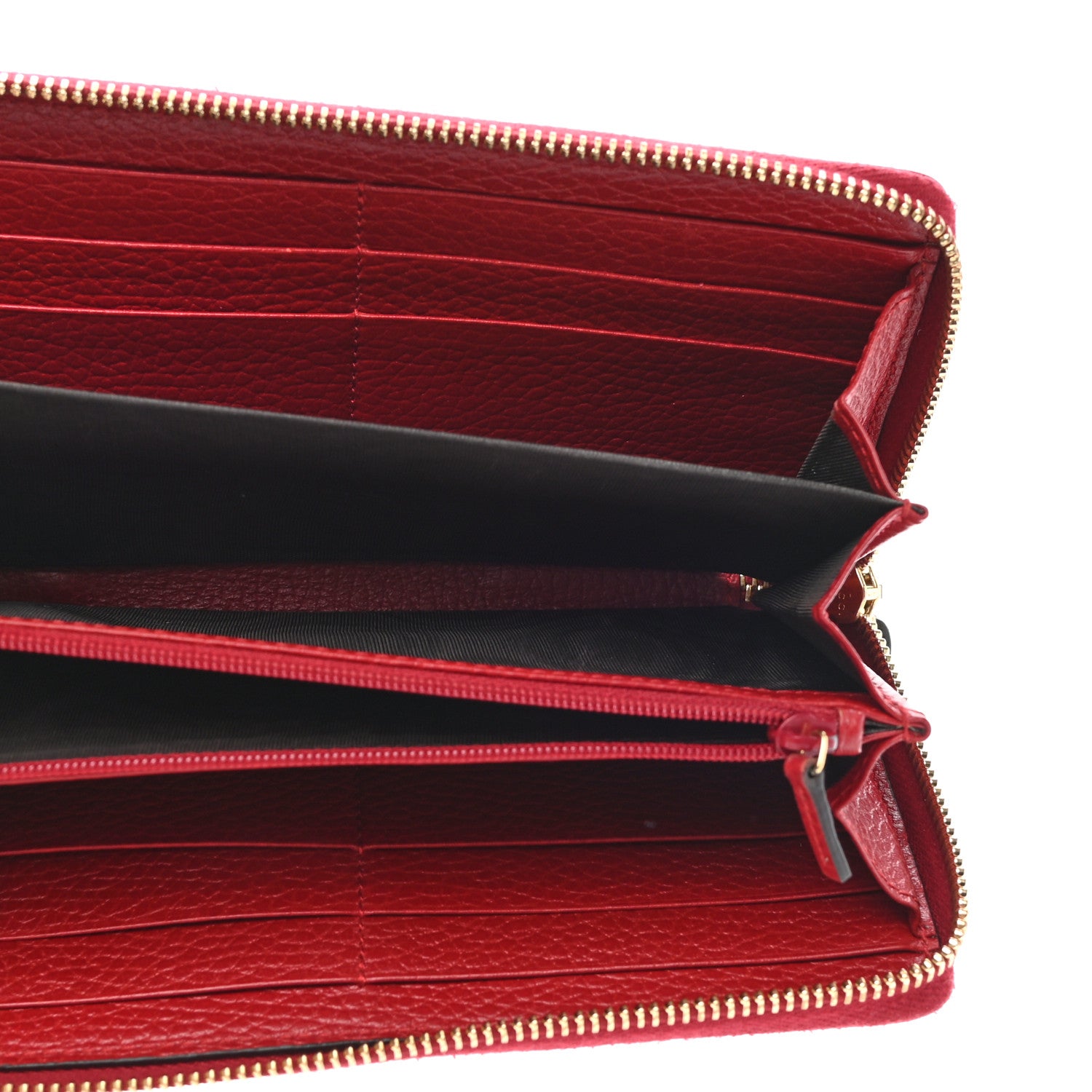 Gucci Dollar Calfskin GG Marmont Zip Around Wallet Hibiscus Red 5 of 9
