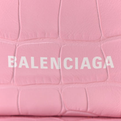 Balenciaga Calfskin Logo Crocodile Embossed XS Tool 2.0 North-South Tote Candy Pink White 7 of 11