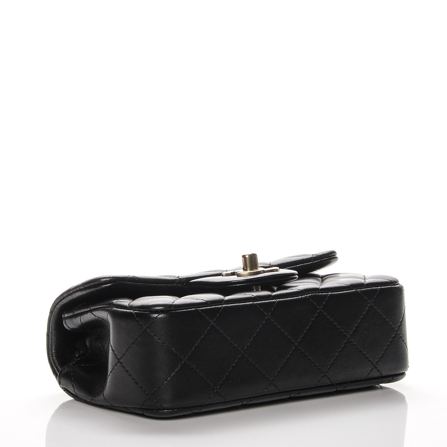 Lambskin Quilted Extra Mini Flap Black