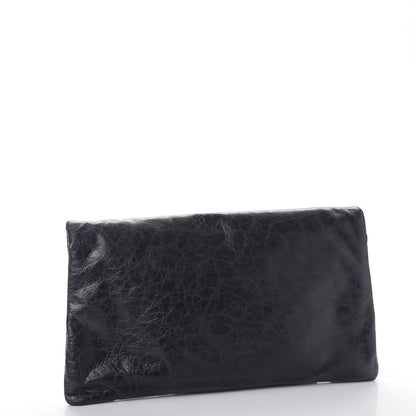 Balenciaga Agneau Giant 12 Rose Gold Hardware Envelope Clutch Dark Night 3 of 7