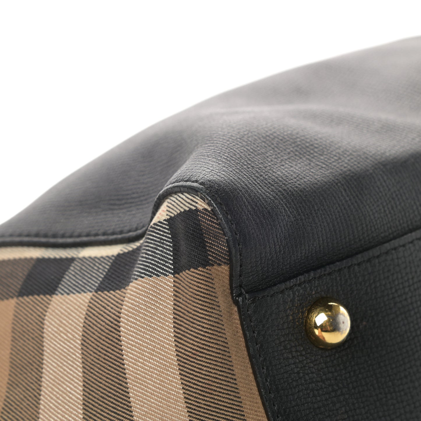 Grainy Calfskin House Check Small Canterbury Black