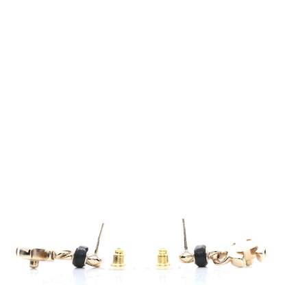 Chanel Lambskin CC Turnlock Drop Earrings Gold Black 4 of 5