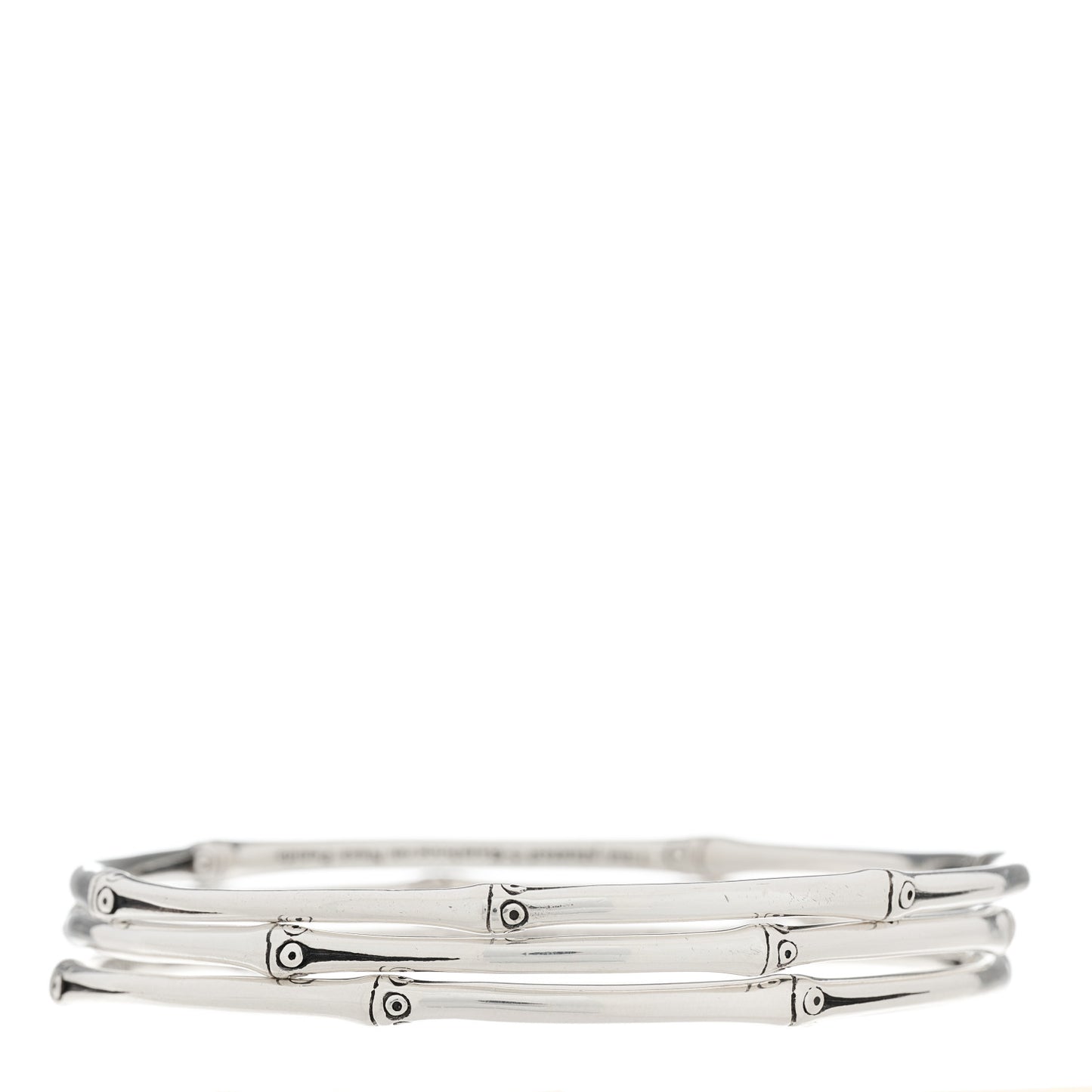 Sterling Silver Bamboo Bangle Bracelet Set of 3