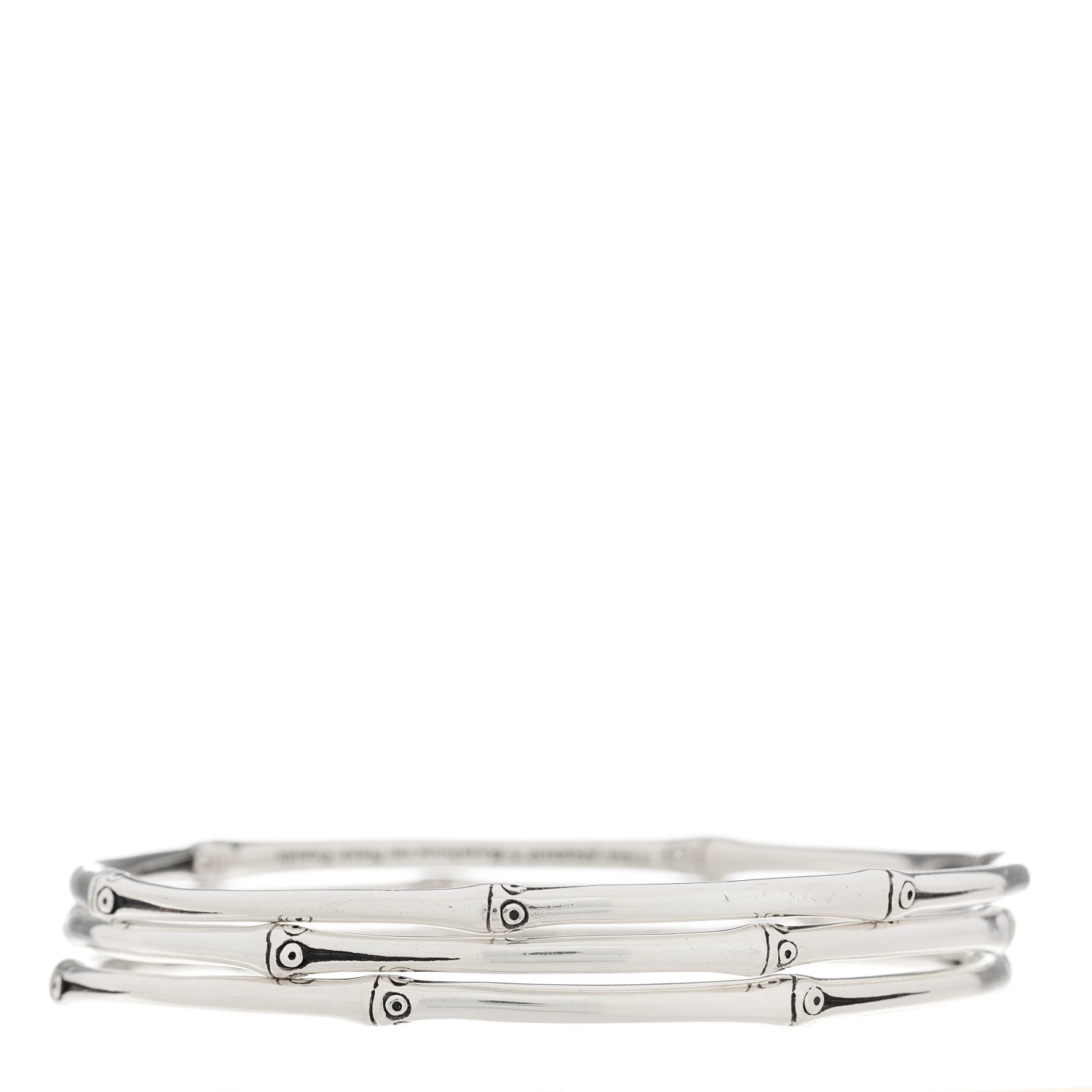 John Hardy Sterling Silver Bamboo Bangle Bracelet Set of 3 1 of 4