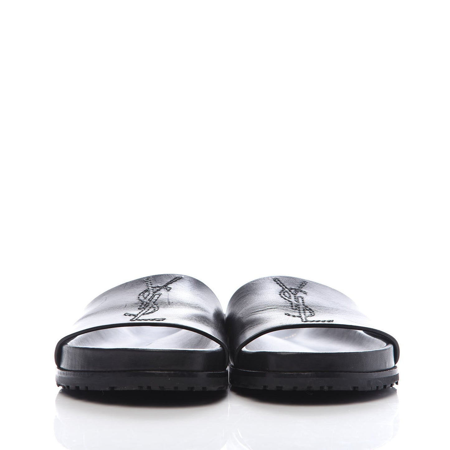 Calfskin Monogram Jimmy Joan Slide Sandals 37 Black