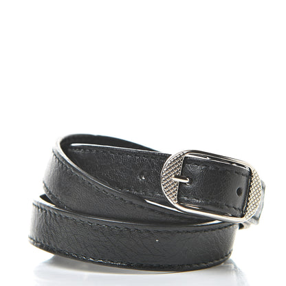 Balenciaga Agneau Giant Silver Hardware Triple Tour M Bracelet Black 3 of 6