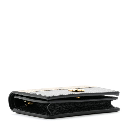 Gucci Dollar Calfskin GG Supreme Monogram GG Marmont Card Case Black Beige Ebony 4 of 8