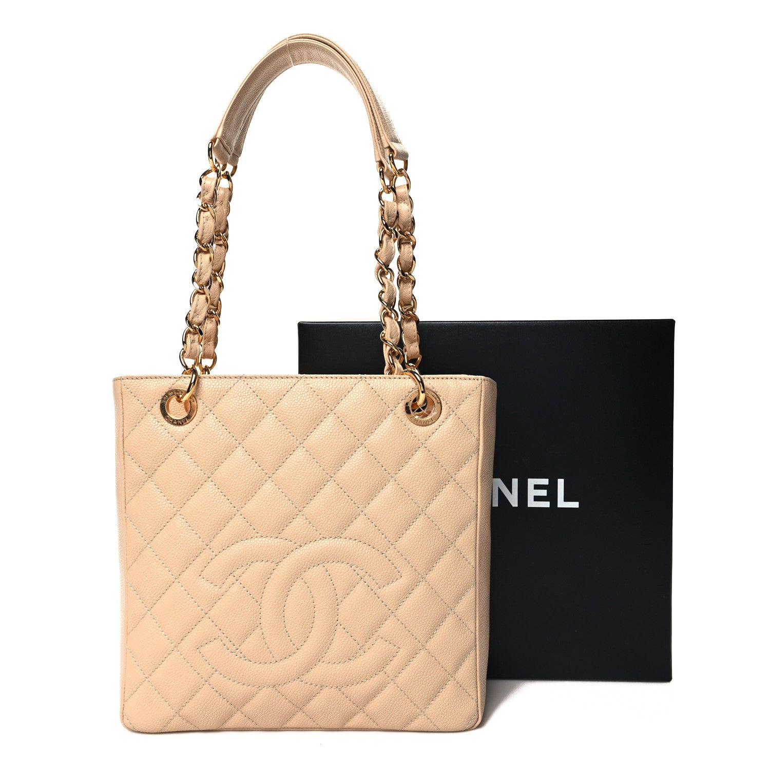 Chanel Caviar Quilted Petit Shopping Tote PST Beige Clair 12 of 12