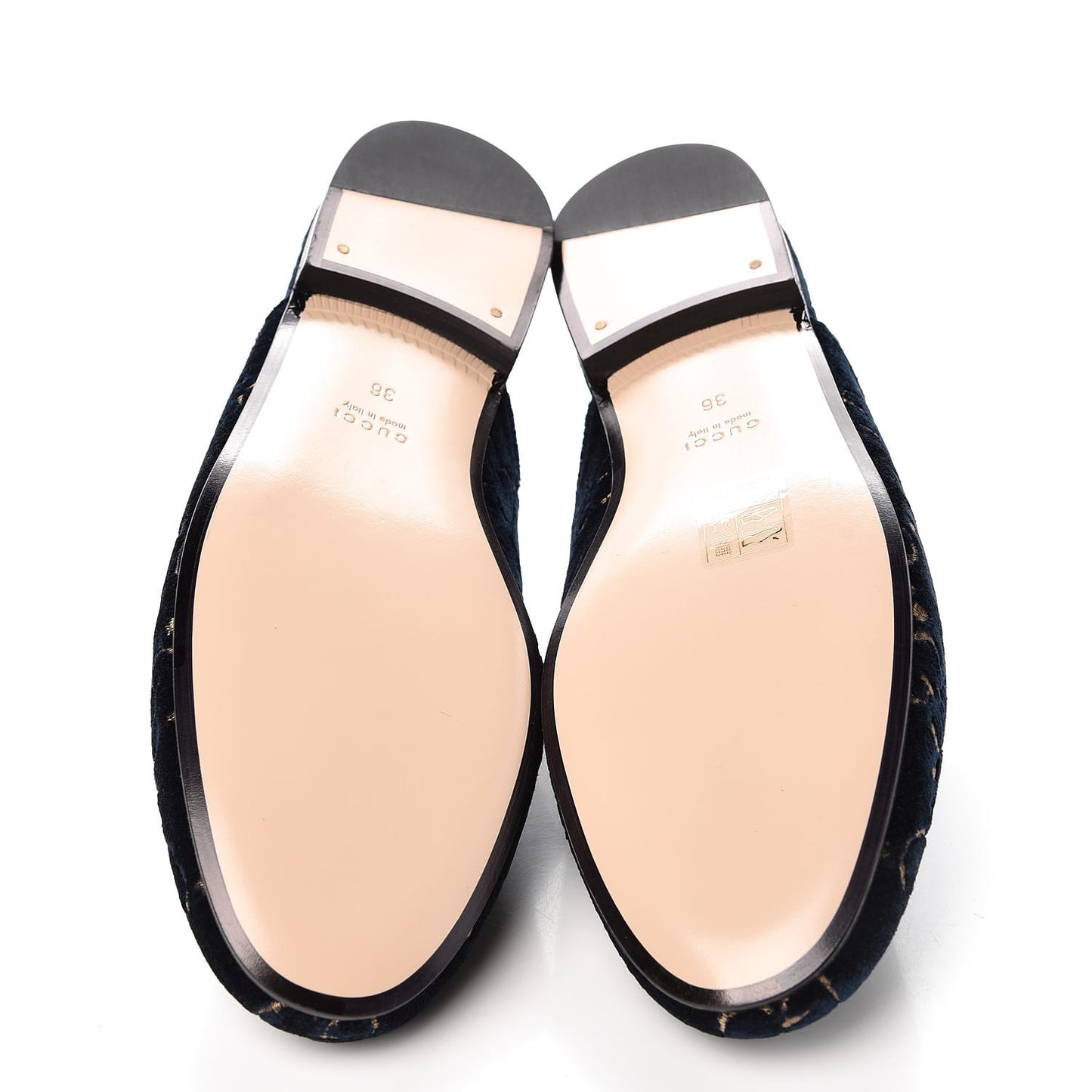 Velvet GG Monogram Womens Princetown Slippers 36 Blue Beige