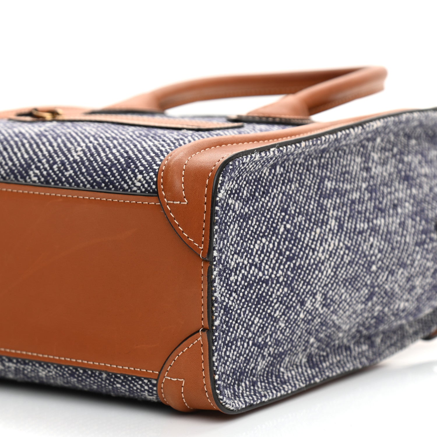 Celine Smooth Calfskin Tweed Nano Luggage Tan 11 of 12