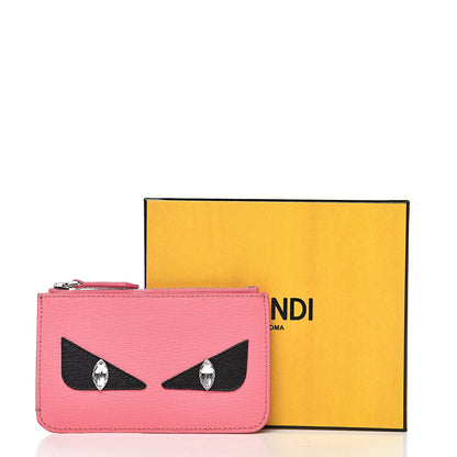 Fendi Vitello Elite Crystal Monster Eyes Coin Pouch Key Case Lollypop Black 8 of 8