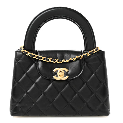 Chanel Shiny Aged Calfskin Quilted Nano Kelly Shopper Black 1 of 10