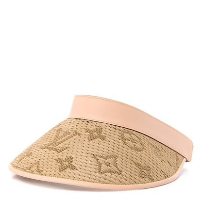 Louis Vuitton Calfskin Raffia Monogram Strawgram Visor Natural 1 of 5