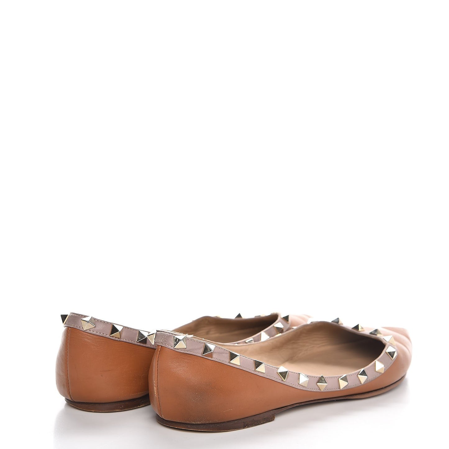 Nappa Rockstud Ballerina Flats 40.5 Light Cuir Poudre