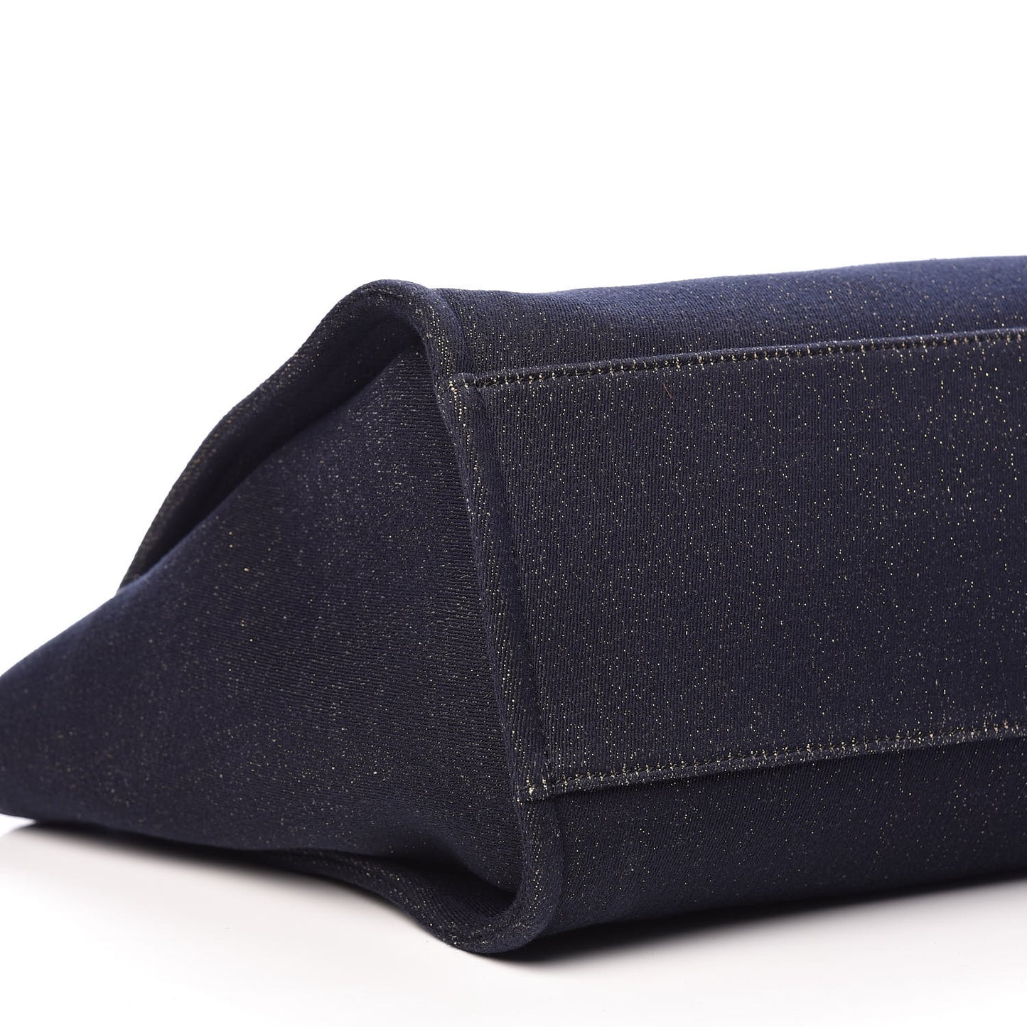 Lurex Canvas Medium Deauville Tote Navy Blue Gold