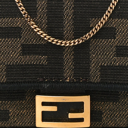 Fendi Fabric Jacquard FF 1974 Nano Baguette Charm Tobacco Moro Black 7 of 11