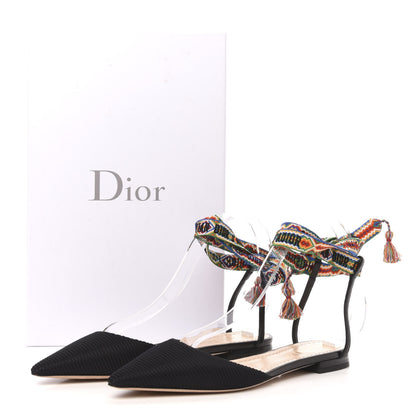 Christian Dior Technical Canvas J'adior It Flats 37 Black Multicolor 8 of 8