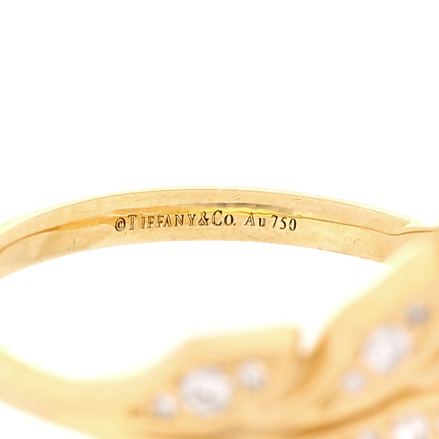 Tiffany 18K Yellow Gold Diamond Victoria Vine Bypass Ring 49 5 4 of 6