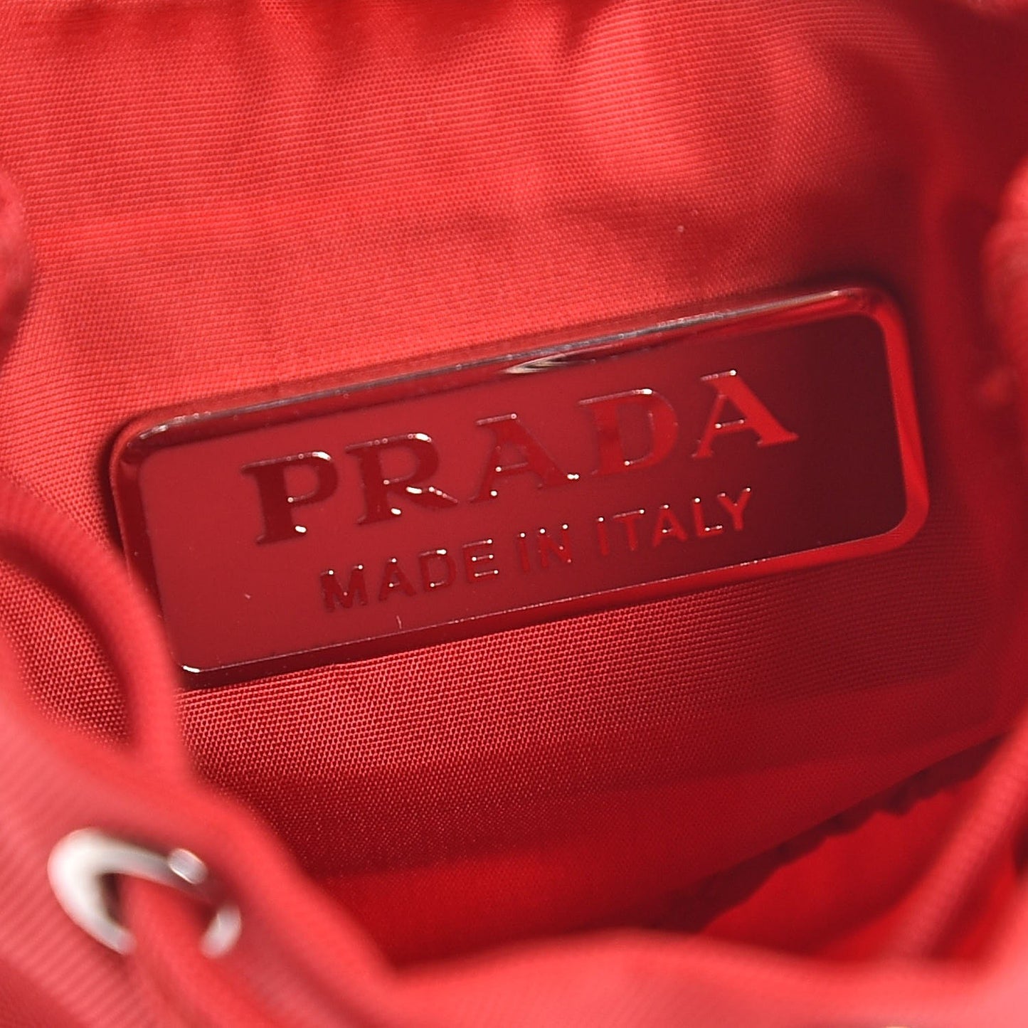 Nylon Vela Backpack Keychain Charm Rosso