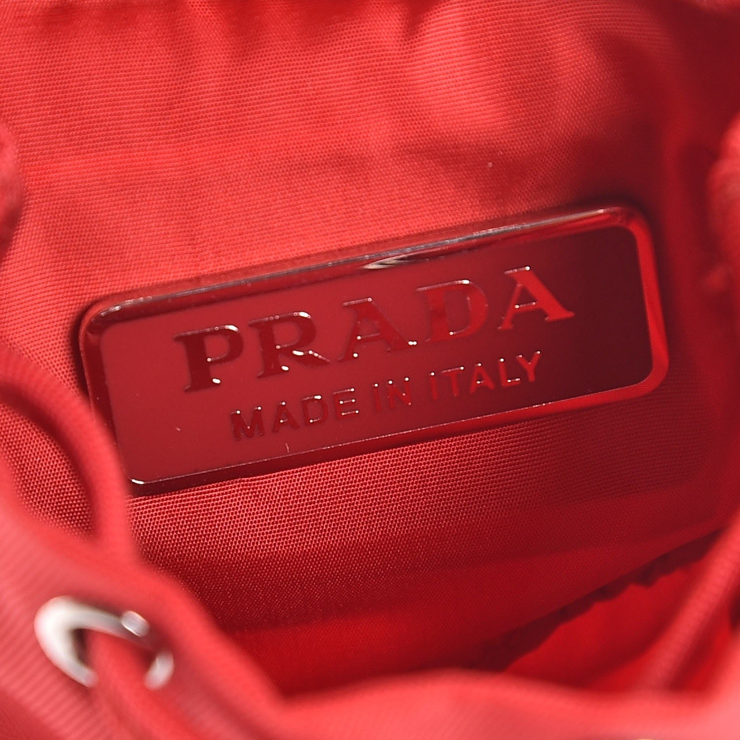 Prada Nylon Vela Backpack Keychain Charm Rosso 4 of 7